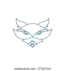 decorative fox, Vector image of fox on a white background. 