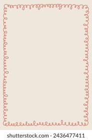 Decorative frame. A4 sheet proportion. Place for text. Template for photo, portrait, diploma, invitations and greeting cards. 