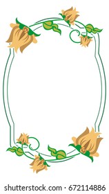 Decorative frame with abstract flowers. Vector clip art.