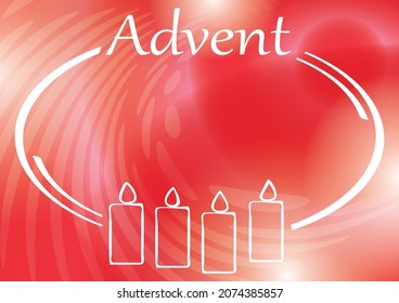 decorative frame with advent candles on red background - vector