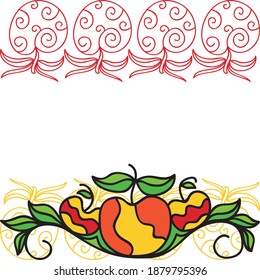 Decorative frame of apples. Vector illustration