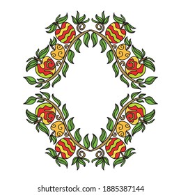 Decorative frame of apples. Vector illustration