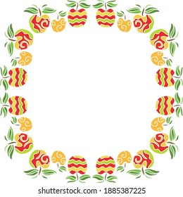 Decorative frame of apples. Vector illustration