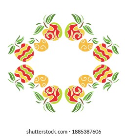 Decorative frame of apples. Vector illustration