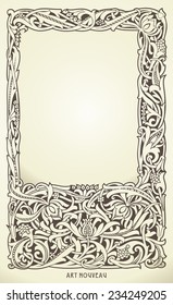  Decorative frame in art nouveau style. Detailed render