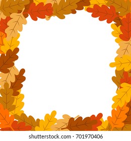 Decorative frame of autumn leaves