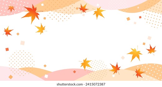 Decorative frame of autumn maple leaves, vector illustration