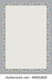 Decorative frame and background, A4 page proportions.