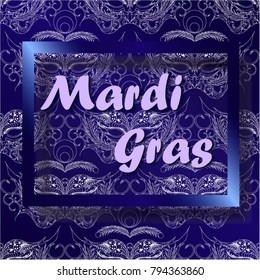 Decorative frame and background for celebration of Mardi Gras