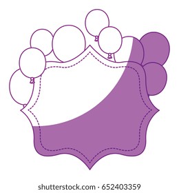 decorative frame with balloons icon 
