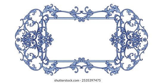 Decorative frame in Baroque style, intricate vector design	
