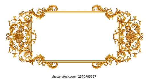 Decorative frame in Baroque style, intricate vector design	
