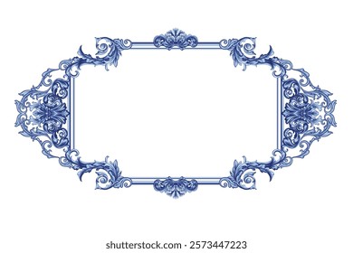 Decorative frame in Baroque style, intricate vector design	