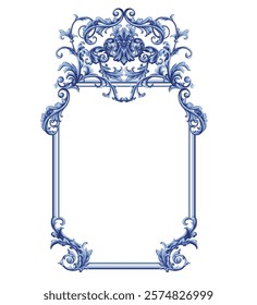 Decorative frame in Baroque style, intricate vector design	
