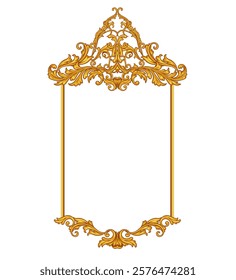Decorative frame in Baroque style, intricate vector design	
