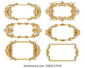 Decorative frame in Baroque style, intricate vector design	
