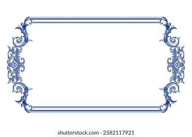 Decorative frame in Baroque style, intricate vector design	
