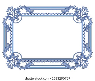 Decorative frame in Baroque style, intricate vector design