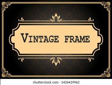 decorative frame with beautiful filigree and retro border in vintage style for luxury postcard , certificate,  premium invitation or wedding card on ancient background, ornament vector