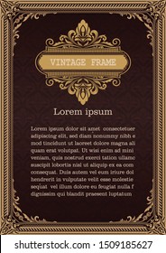 decorative frame with beautiful filigree and retro border in vintage style for luxury postcard , certificate,  premium invitation or wedding card on ancient background, ornament vector