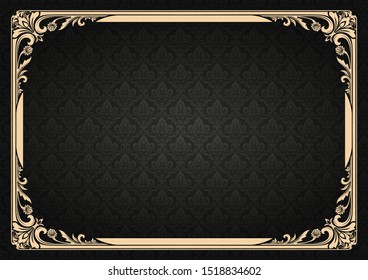 decorative frame with beautiful filigree and retro border in vintage style for luxury postcard , certificate,  premium invitation or wedding card on ancient background, ornament vector