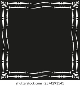 Decorative frame black. Elegant border design. Ornamental corner accents. Vector illustration.