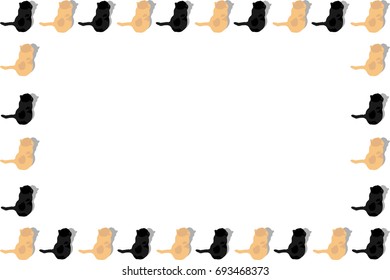 Decorative frame with black and red cats