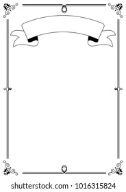 Decorative frame with blank ribbon