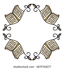 Decorative frame of books. Vector illustration