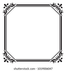 Decorative frame and border for design of birthday and greeting card wedding, Square frame with copy space for add text message. Vector illustration