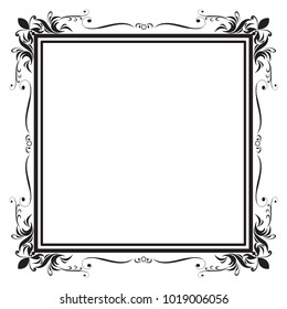 Decorative frame and border for design of birthday and greeting card wedding, Square frame with copy space for add text message. Vector illustration