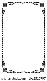 Decorative frame and border for design of greeting card wedding with copy space for add text message, black and white, Vector illustration