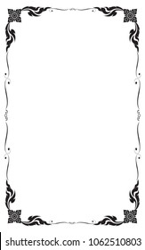 Decorative frame and border for design of greeting card wedding with copy space for add text message, black and white, Vector illustration