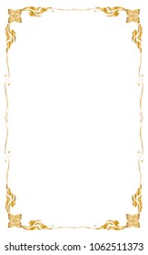 Decorative frame and border for design of greeting card wedding with copy space for add text message, Golden frame, Vector illustration