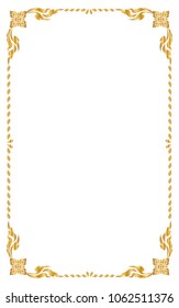 Decorative frame and border for design of greeting card wedding with copy space for add text message, Golden frame, Vector illustration