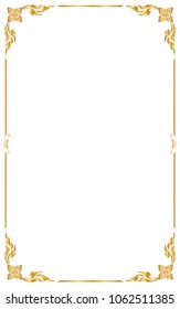 Decorative frame and border for design of greeting card wedding with copy space for add text message, Golden frame, Vector illustration