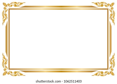 Decorative frame and border for design of greeting card wedding with copy space for add text message, Golden frame, Vector illustration