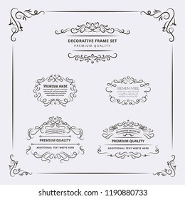 Decorative Frame and Border Element Set. For any purpose of your designs such us certificate, invitation, print designs, web designs, etc.