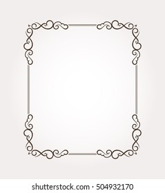 Decorative frame border. Fancy page decoration. Vector illustration