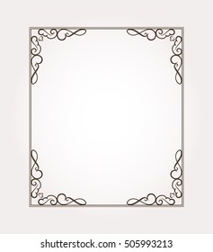 Decorative frame border. Fancy page decoration. Vector illustration