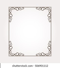 Decorative frame border. Fancy page decoration. Vector illustration