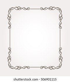 Decorative frame border. Fancy page decoration. Vector illustration