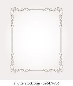 Decorative frame border. Fancy page decoration. Vector illustration