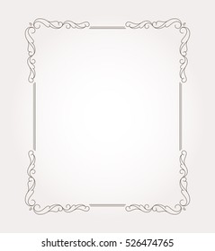 Decorative frame border. Fancy page decoration. Vector illustration