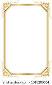 Decorative frame and border ,Golden frame on white background, Vector illustration