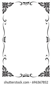 Decorative frame and border, on white background, Thai pattern