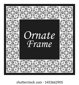 Decorative frame and border in rectangle proportions. Retro vintage ornamental modern art deco luxury element for design.