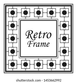 Decorative frame and border in rectangle proportions. Retro vintage ornamental modern art deco luxury element for design.