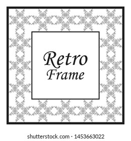 Decorative frame and border in rectangle proportions. Retro vintage ornamental modern art deco luxury element for design.