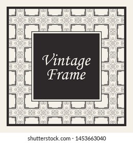 Decorative frame and border in rectangle proportions. Retro vintage ornamental modern art deco luxury element for design.